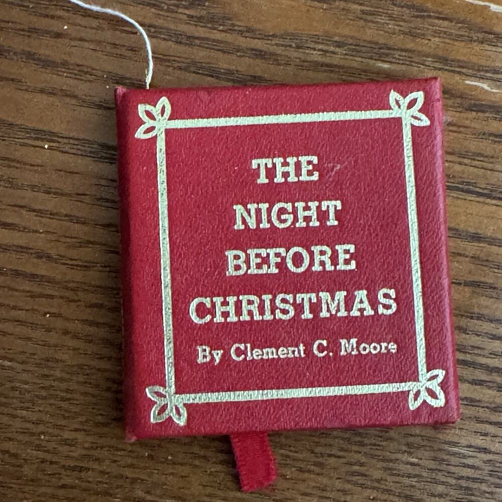 Vtg Night Before Christmas Clement C Moore Mini Book Ornament Kurt Adler 1977